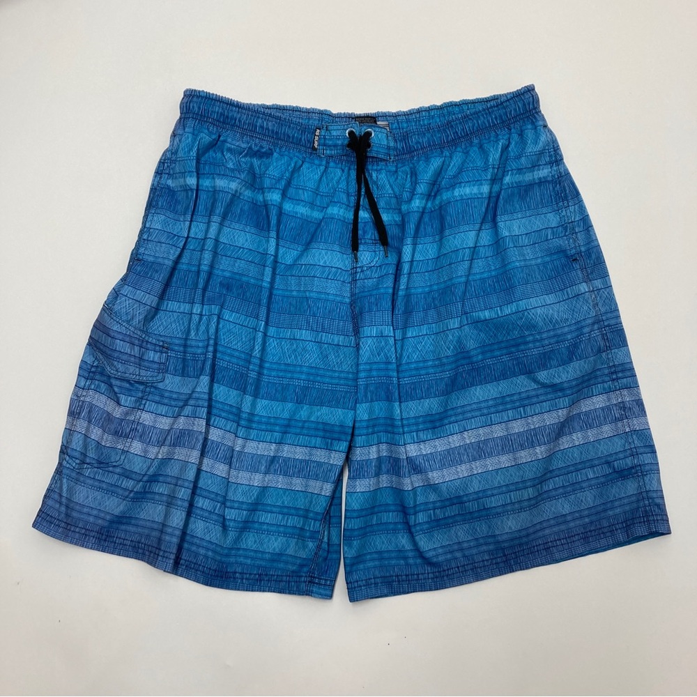 RS Surf Mens Size 4X Board Shorts Blue Stripe 3 Pocket Lined